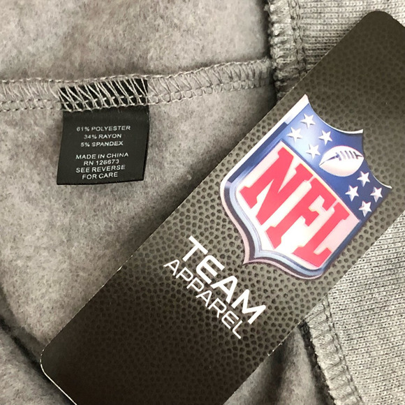 Team Apparel NFL Hoodie Drawstring Heather Gray Tampa Bay Buccaneers - Picture 7 of 11